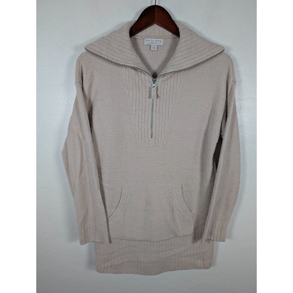 Barefoot Dreams Sweater Women Medium Cozy Chic Lite 1/4 Zip Pullover‎ Tunic